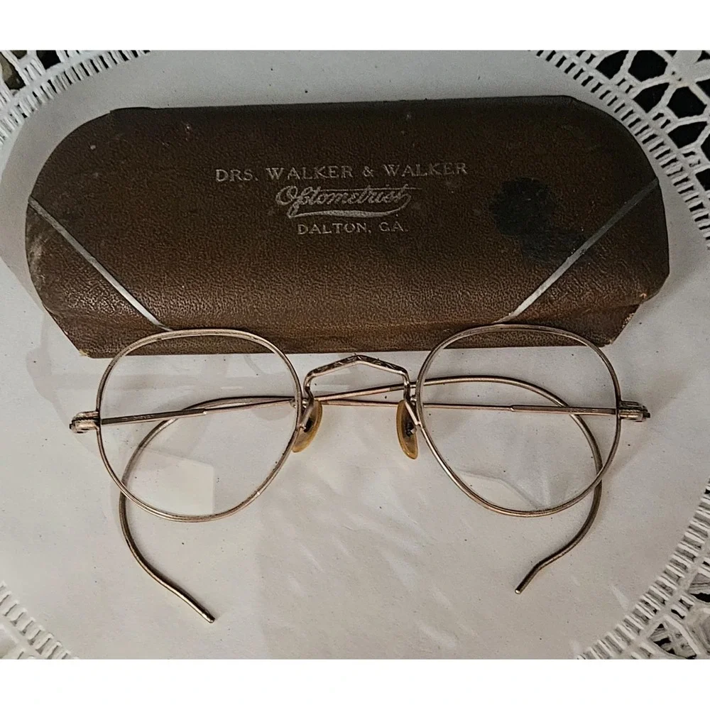 Antique 12K Gold Filled Spectacles Eye Glasses W Case